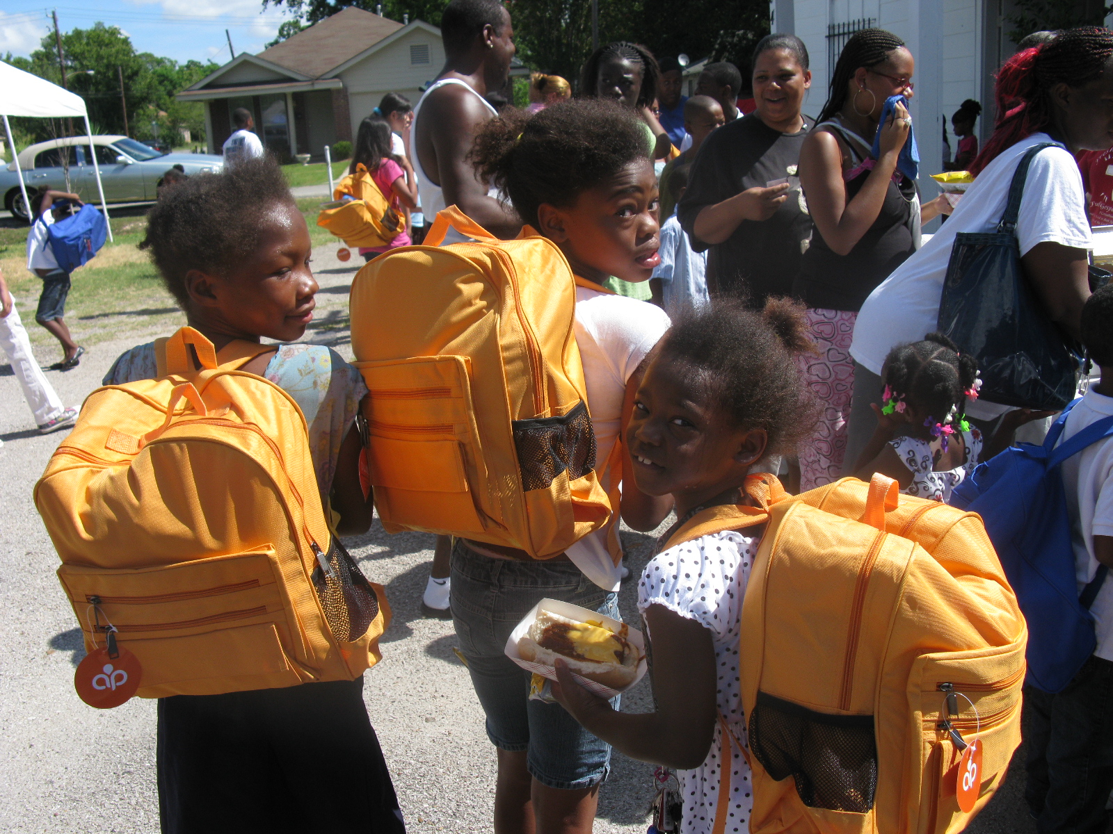 Three Girls with their New School Supplies from PT&P Three Girls with their New School Supplies from PT&P