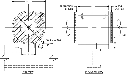 CS-4031 Guided Cold Shoe (Double-T Base, 360 Insulation, with Bolts)