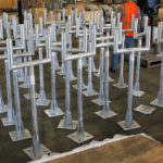 IS-756 Primary Instrument Support Module, Prefab Dual Instrument Stand 2" Pipe Module, Floor Mount 58" Long