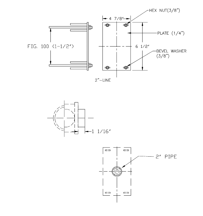 IS-665-U-Bolt Sq. Leg 2