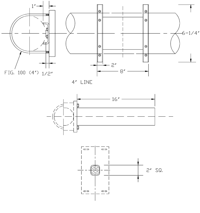 IS-665-U-Bolt Sq. Leg 4