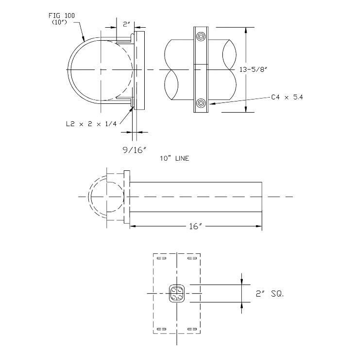 IS-665-U-Bolt Sq. Leg 10