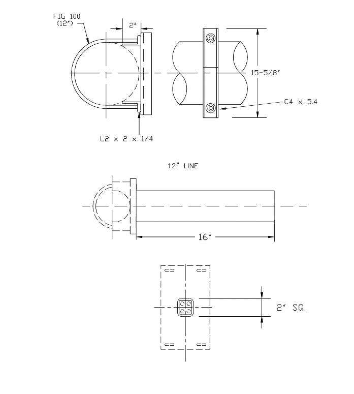 IS-665-U-Bolt Sq. Leg 12